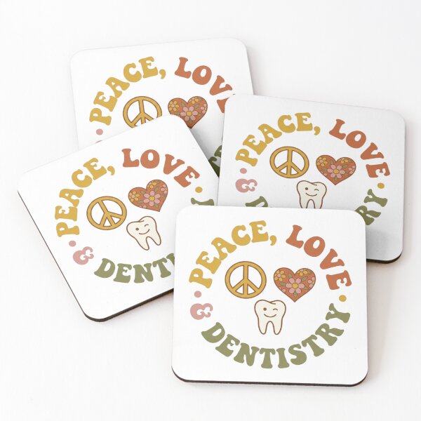 Item preview, Peace Love Dentistry - Retro 70s Groovy Dental Hygienist designed and sold by DrToothStudio.