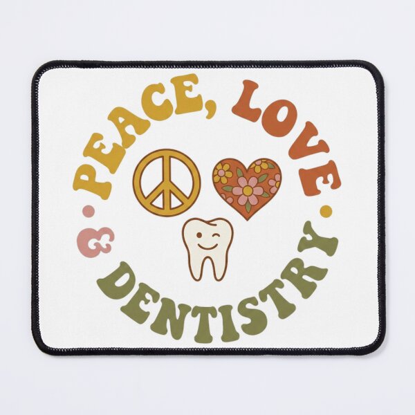 Item preview, Peace Love Dentistry - Retro 70s Groovy Dental Hygienist designed and sold by DrToothStudio.