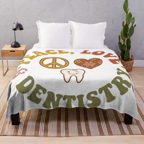 Item preview, Peace Love Dentistry - Retro 70s Groovy Dental Hygienist designed and sold by DrToothStudio.