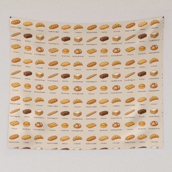 Item preview, Cute Bread Pattern – Bakery Aesthetic Croissant & Baguette Design designed and sold by SimplyJasper.