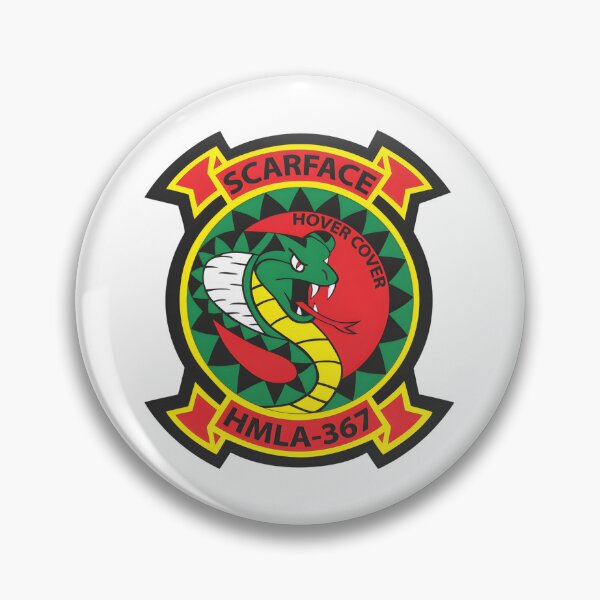 Item preview, HMLA-367 Scarface Marine Light Attack Helicopter Squadron Emblem designed and sold by CharlieDesings.
