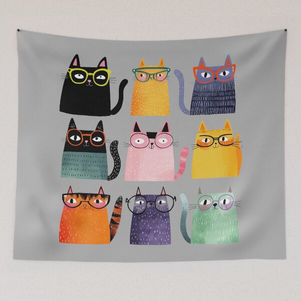 Item preview, Nerdy Cats designed and sold by bubblyrainbow.