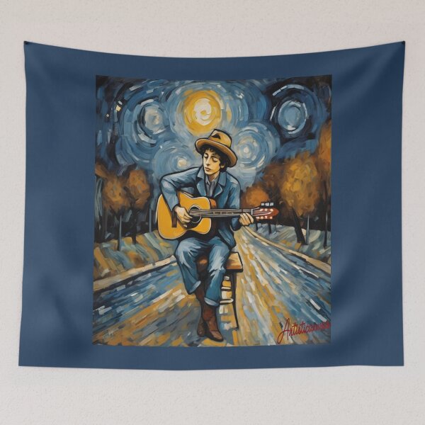 Item preview, Young Bob Dylan Under Starry Sky designed and sold by Artisticanvas.