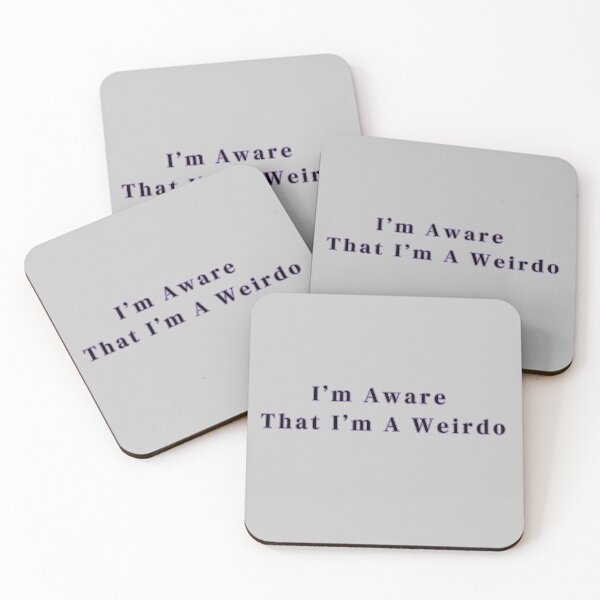 Item preview, I'm Aware That I'm A Weirdo Text Purple Stickers Prints Posters Wall Art Magnet Home Coffee Cup Decoration TShirt Stationary Notebook Magnet Hat Kitchen Work School Office Redbubble Shop designed and sold by Saritas Boutique Shop.