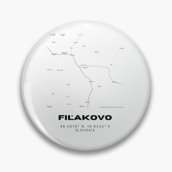 Item preview, Fiľakovo Slovakia Minimalist City Map | Modern Black & White Art designed and sold by RM-Journey.