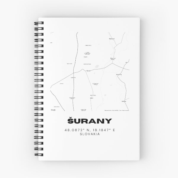 Item preview, Šurany Slovakia Minimalist City Map | Black & White Street Art designed and sold by RM-Journey.