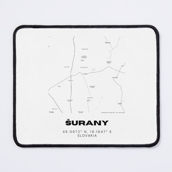 Item preview, Šurany Slovakia Minimalist City Map | Black & White Street Art designed and sold by RM-Journey.