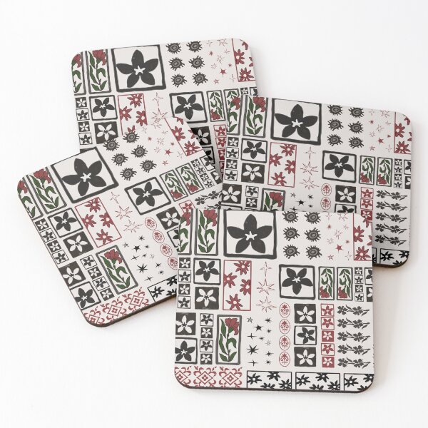 Item preview, floral block print designed and sold by retrocreations|.