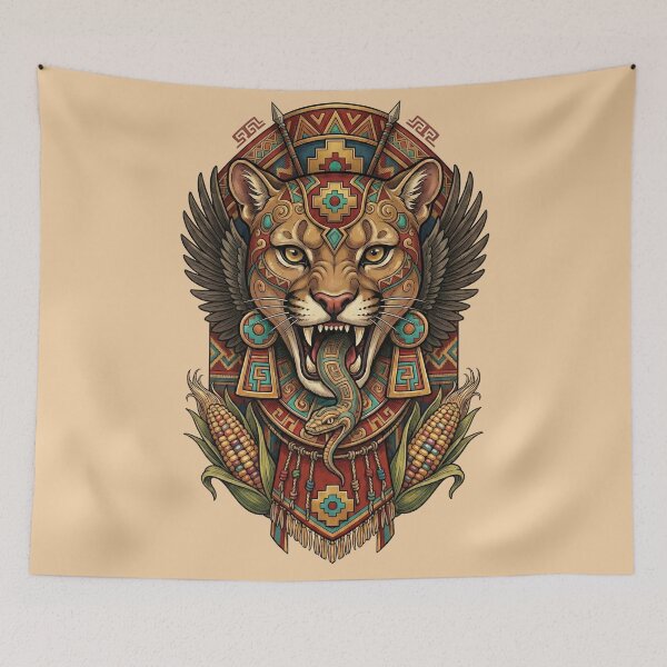 Item preview, Great Mystic Andean Puma with Snake and Corn designed and sold by HANANTI.