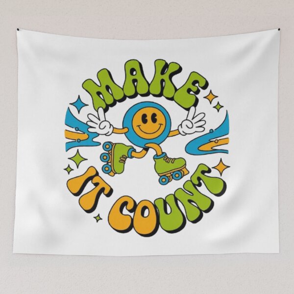 Item preview, Make It Count – Retro Roller Skate Smiley Graphic designed and sold by NewUSShop.