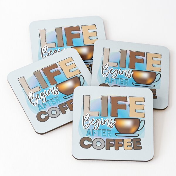 Item preview, Life Begins After Coffee - Blue Luminous Glow Design designed and sold by PriyaMagic.