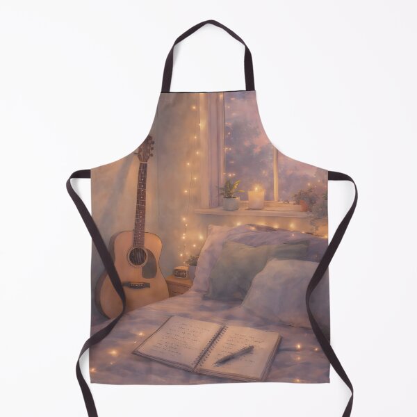 Item preview, Cavetown Cozy Indie Bedroom Aesthetic – Pastel Guitar & Fairy Lights Dreamy Room Art designed and sold by Custom Crest.