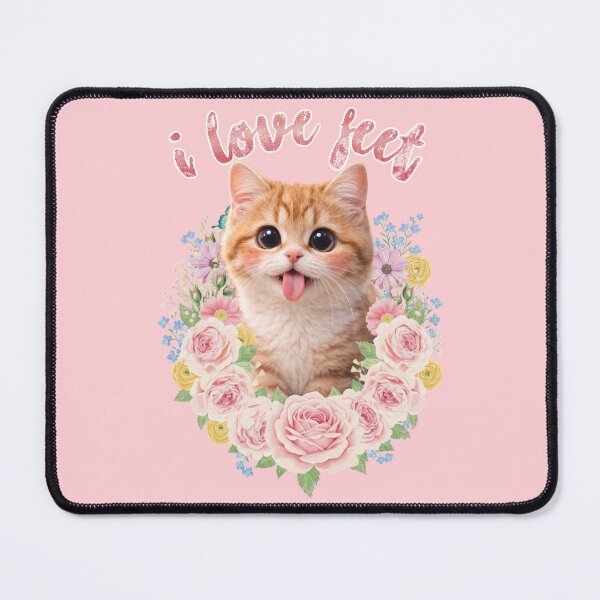 Item preview, I Love Feet Tongue Out Cute Goofy Ah Cat designed and sold by Couartney.