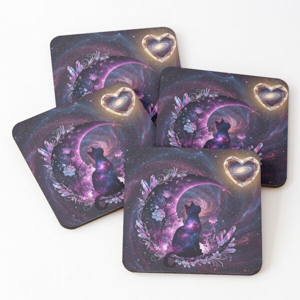 Item preview, Celestial Galaxy Cat Moon Crystal Fantasy designed and sold by 0606PM.