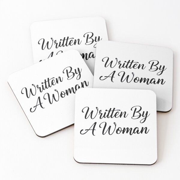 Item preview, Written By A Woman - Elegant Minimalist Cursive Typography designed and sold by Tamer ⭐⭐⭐⭐⭐.