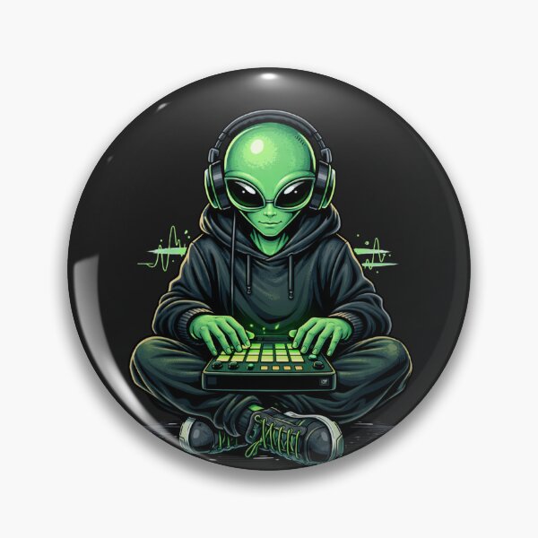 Item preview, Music Producer Alien – Neon Beat Maker Streetwear Aesthetic Art designed and sold by ColorSplash123.