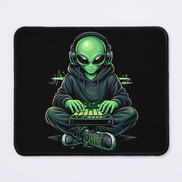 Item preview, Music Producer Alien – Neon Beat Maker Streetwear Aesthetic Art designed and sold by ColorSplash123.