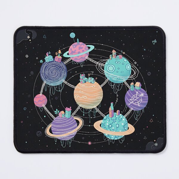 Item preview, Whimsical Galaxy: Tiny House Planets designed and sold by iwzzuel.