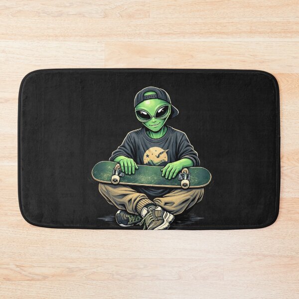 Item preview, Skateboard Chill Alien – Streetwear Skater Aesthetic Character Art designed and sold by ColorSplash123.