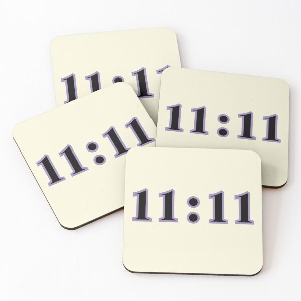 Item preview, Two Elevens Time Clock Text Purple Stickers Prints Posters Wall Art Magnet Home Coffee Cup Decoration TShirt Stationary Notebook Magnet Hat Kitchen Work School Office Redbubble Shop designed and sold by Saritas Boutique Shop.