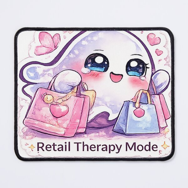 Item preview, Retail Therapy Mode Kawaii Ghost Sticker – Cute Shopping Aesthetic designed and sold by AestheticLoveArt.