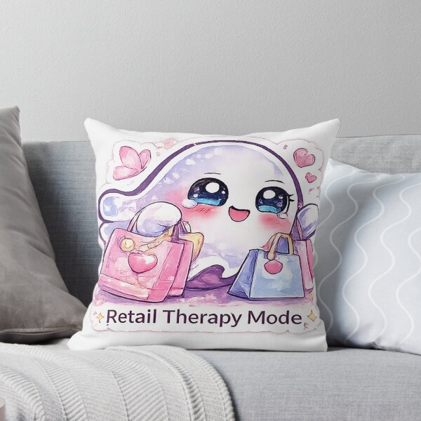 Item preview, Retail Therapy Mode Kawaii Ghost Sticker – Cute Shopping Aesthetic designed and sold by AestheticLoveArt.