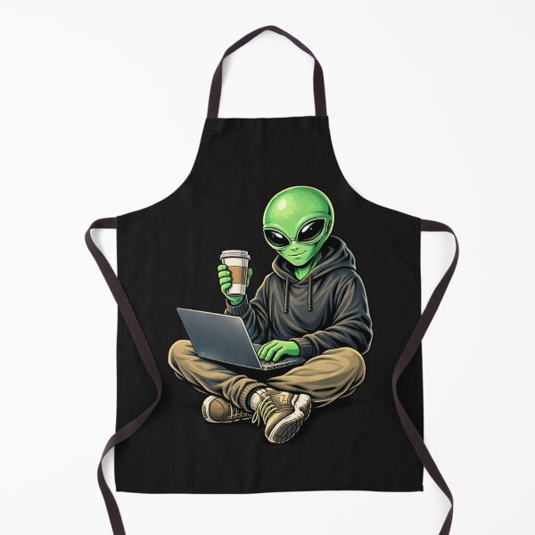 Item preview, Coffee & Laptop Alien – Productive Creative Lifestyle Aesthetic Art designed and sold by ColorSplash123.