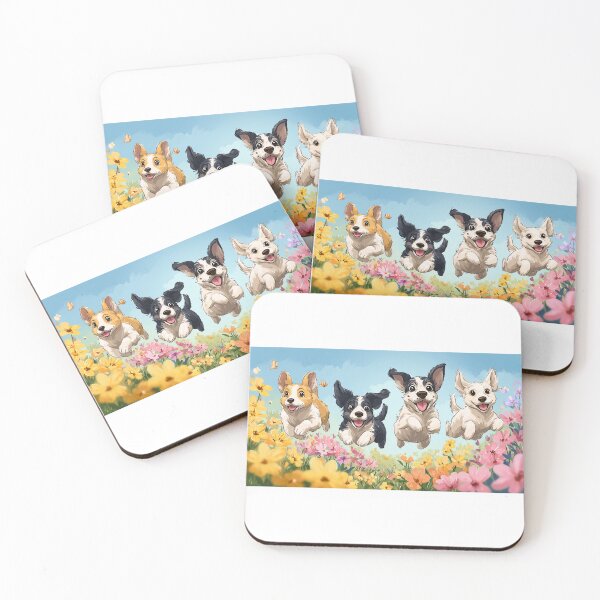 Item preview, Border Collies in flower designed and sold by bubblyrainbow.