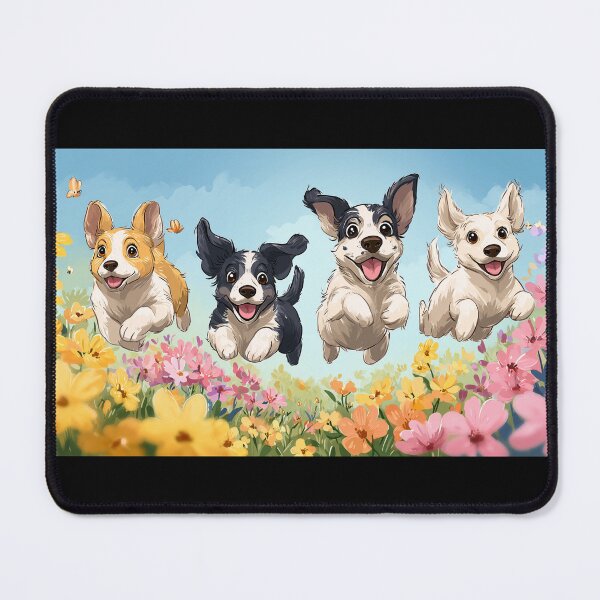 Item preview, Border Collies in flower designed and sold by bubblyrainbow.