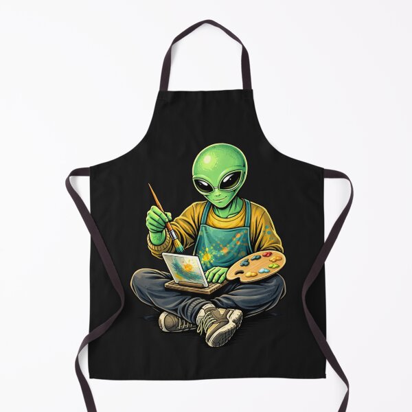 Item preview, Painter Artist Alien – Creative Art Studio Aesthetic Character Design designed and sold by ColorSplash123.