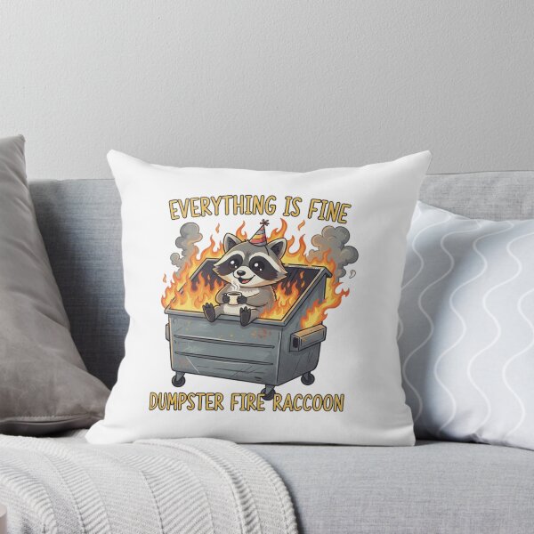 Item preview, Dumpster Fire Raccoon Sticker, Everything Is Fine, Funny Chaos Humor, Fire Dumpster designed and sold by Tamer ⭐⭐⭐⭐⭐.