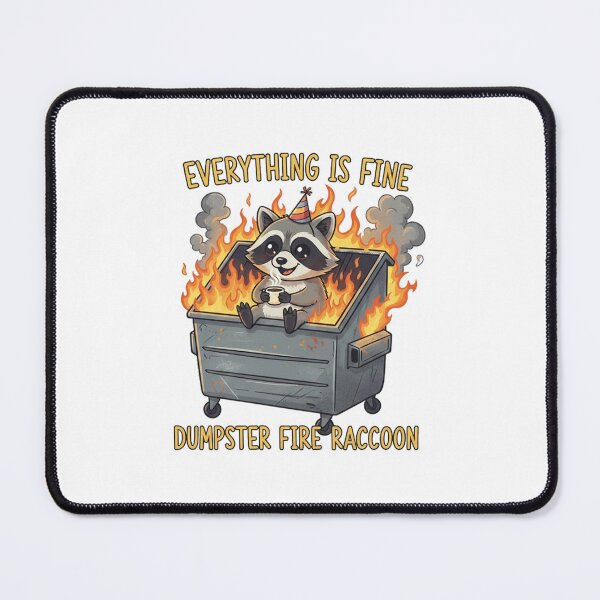 Item preview, Dumpster Fire Raccoon Sticker, Everything Is Fine, Funny Chaos Humor, Fire Dumpster designed and sold by Tamer ⭐⭐⭐⭐⭐.
