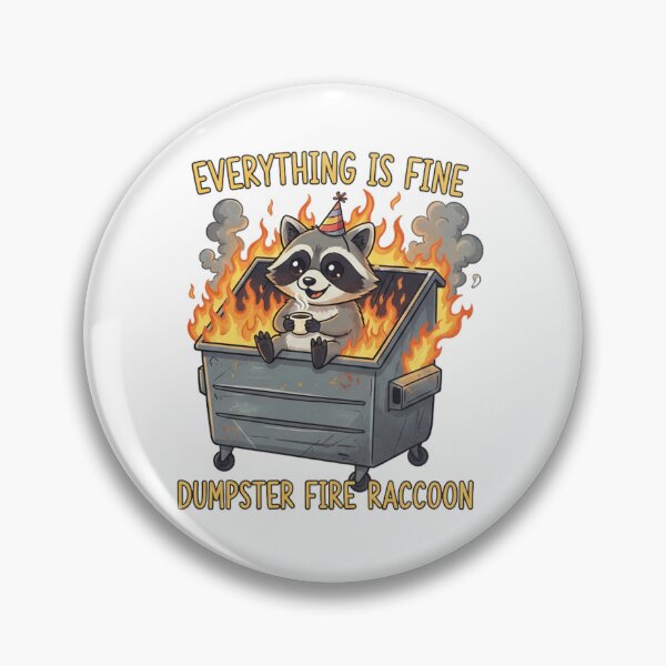 Item preview, Dumpster Fire Raccoon Sticker, Everything Is Fine, Funny Chaos Humor, Fire Dumpster designed and sold by Tamer ⭐⭐⭐⭐⭐.