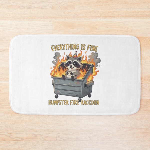 Item preview, Dumpster Fire Raccoon Sticker, Everything Is Fine, Funny Chaos Humor, Fire Dumpster designed and sold by Tamer ⭐⭐⭐⭐⭐.