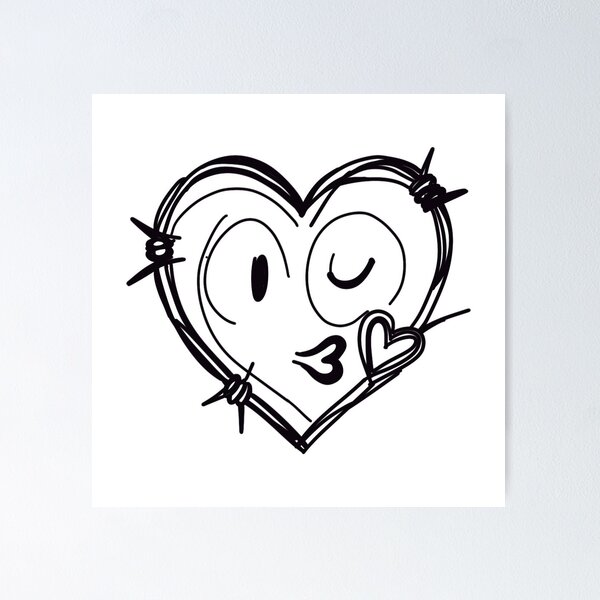 Item preview, Barbed Wire Heart Blowing a Kiss designed and sold by Kazzasthings.