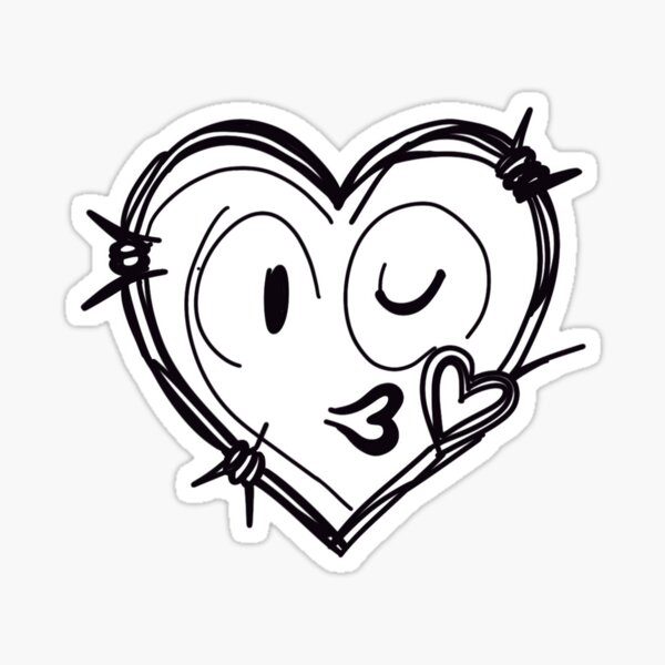 Item preview, Barbed Wire Heart Blowing a Kiss designed and sold by Kazzasthings.