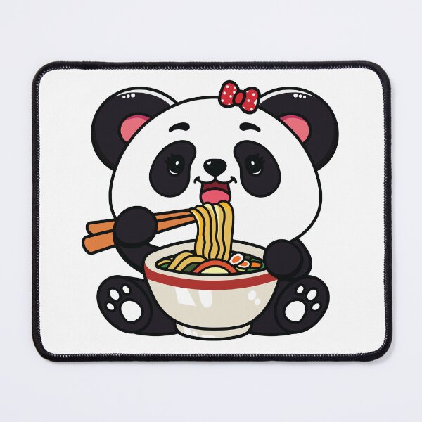 Item preview, Kawaii Panda Eating Ramen designed and sold by MarshallStickerX.
