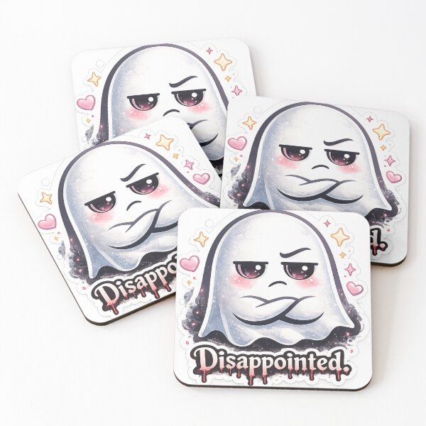 Item preview, Disappointed Ghost Sticker, Spooky Cute Kawaii Ghost Vinyl Decal, Moody Aesthetic Halloween Laptop Sticker, Funny Sarcastic Planner Sticker designed and sold by AestheticLoveArt.