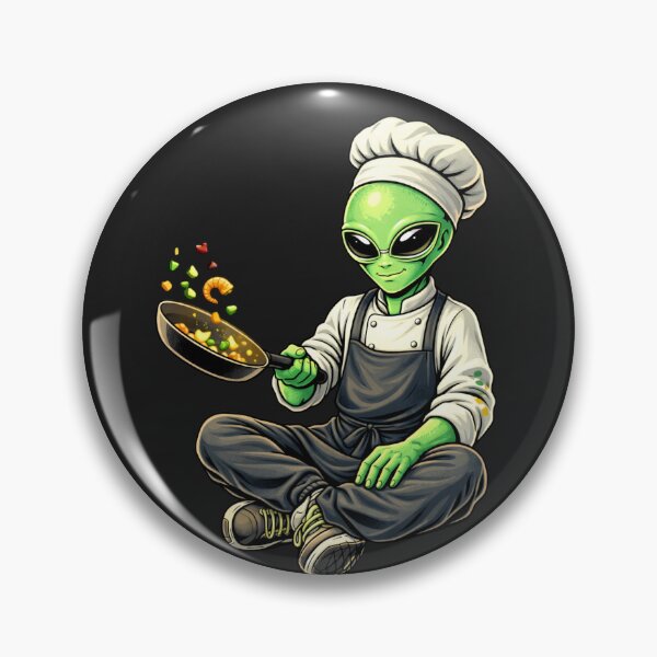 Item preview, Chef Cooking Alien – Culinary Creative Kitchen Aesthetic Character Art designed and sold by ColorSplash123.