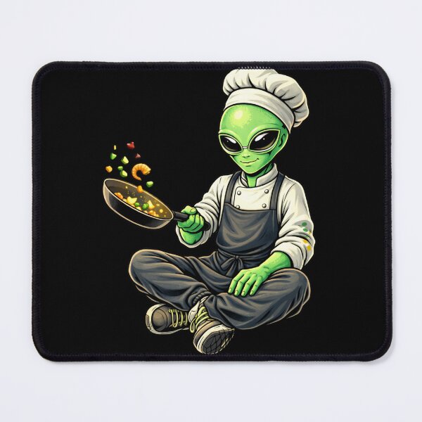 Item preview, Chef Cooking Alien – Culinary Creative Kitchen Aesthetic Character Art designed and sold by ColorSplash123.