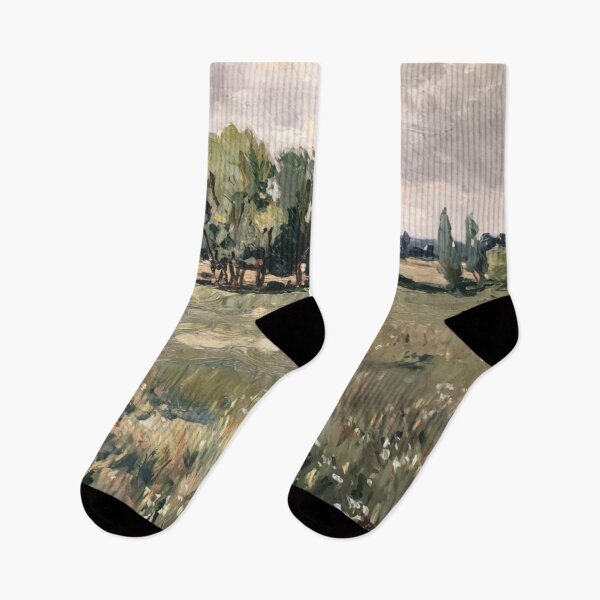Item preview, French Countryside Impressionist Painting – Pastoral Landscape Art designed and sold by CARRAANN.