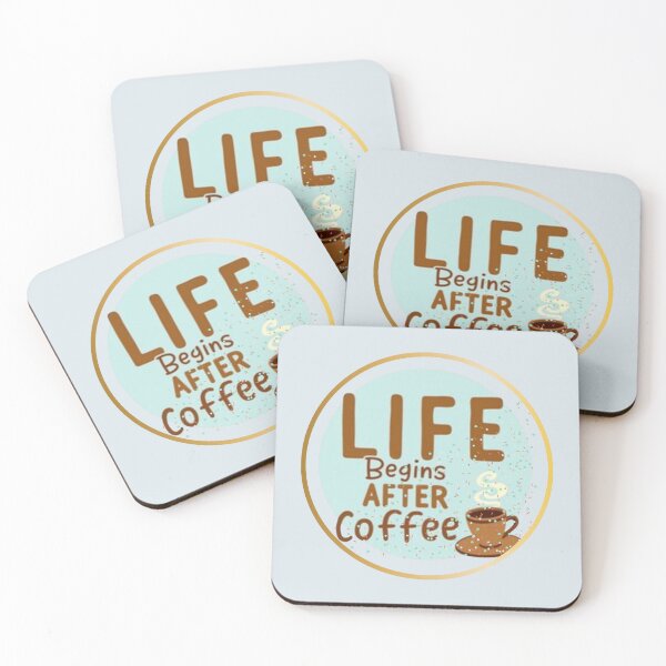 Item preview, Life Begins After Coffee Gold Circle - Luminous Morning Glow designed and sold by PriyaMagic.