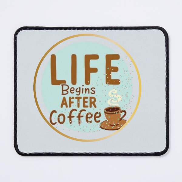 Item preview, Life Begins After Coffee Gold Circle - Luminous Morning Glow designed and sold by PriyaMagic.