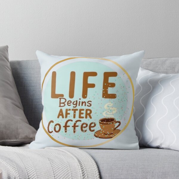 Item preview, Life Begins After Coffee Gold Circle - Luminous Morning Glow designed and sold by PriyaMagic.