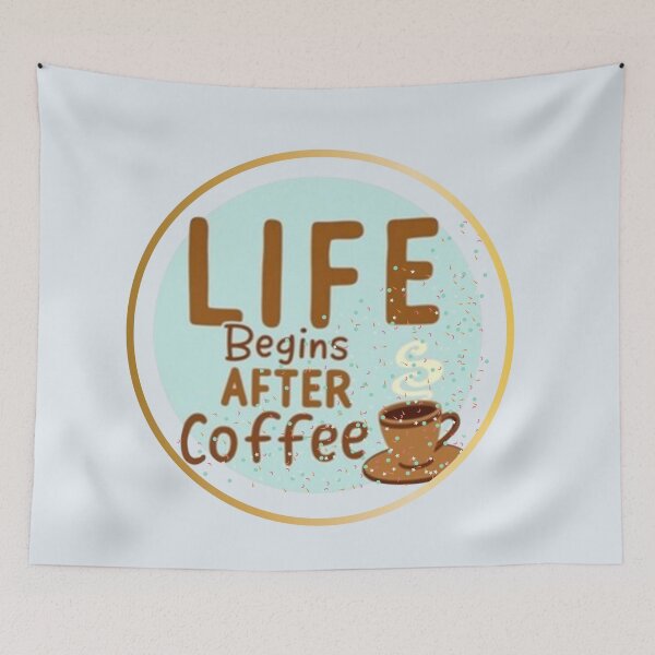 Item preview, Life Begins After Coffee Gold Circle - Luminous Morning Glow designed and sold by PriyaMagic.