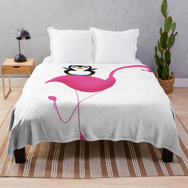 Item preview, Funny Penguin Riding Flamingo designed and sold by HopeAndHustle.