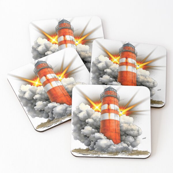 Item preview, Guiding Light – Bold Striped Lighthouse Art designed and sold by ChenEngEng.