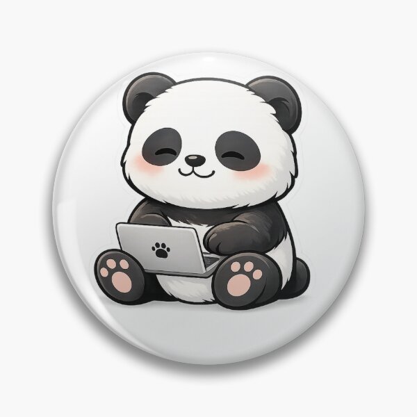 Item preview, Cute Panda Working on Laptop – Kawaii Work From Home Panda Sticker | Cozy Tech Aesthetic Art designed and sold by snaperos.