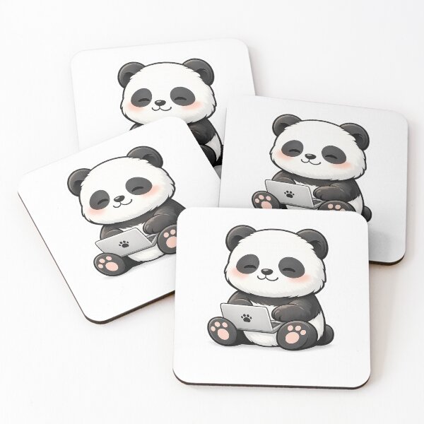 Item preview, Cute Panda Working on Laptop – Kawaii Work From Home Panda Sticker | Cozy Tech Aesthetic Art designed and sold by snaperos.