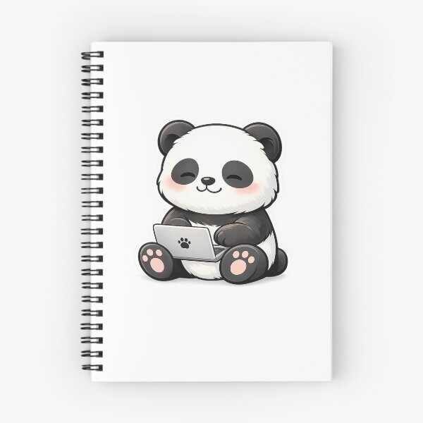 Item preview, Cute Panda Working on Laptop – Kawaii Work From Home Panda Sticker | Cozy Tech Aesthetic Art designed and sold by snaperos.